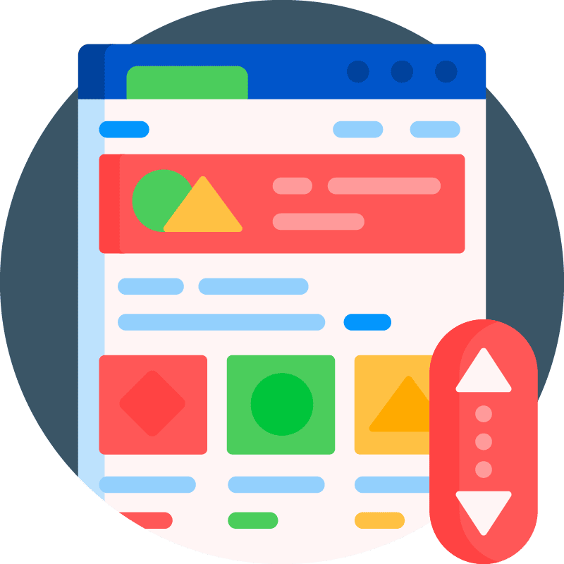 Graphic of a website landing page